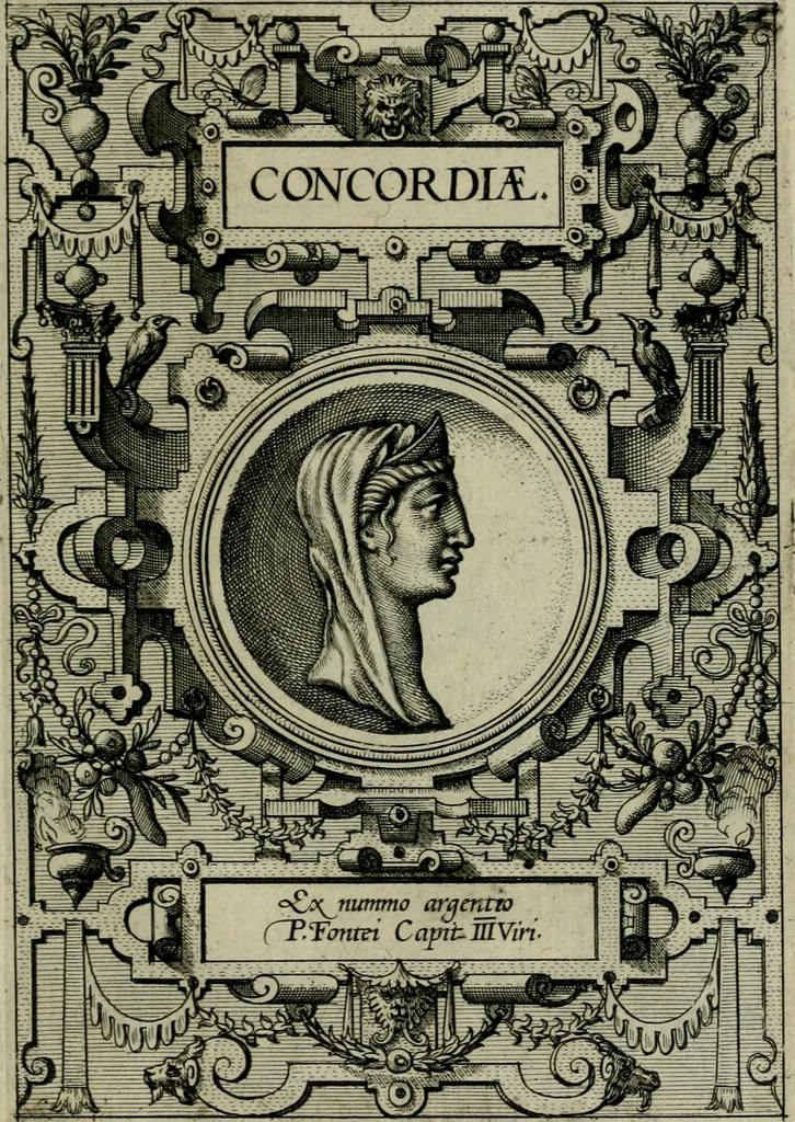 An illustration from Deorvm dearvmqve capita : ex vetustis numismatibus in gratiam antiquitatis studiosorum effigiata et edita : ex museo Abrahami Ortelii, 1573, leaf 36