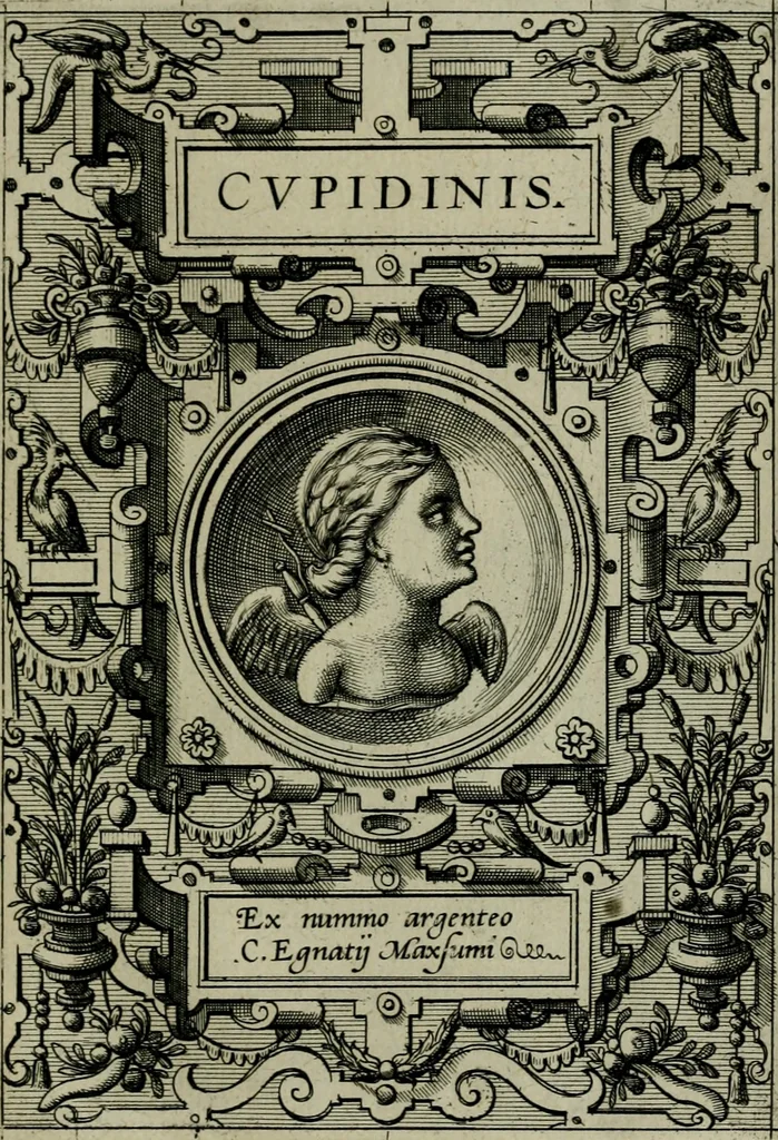 An illustration from Deorvm dearvmqve capita : ex vetustis numismatibus in gratiam antiquitatis studiosorum effigiata et edita : ex museo Abrahami Ortelii, 1573, leaf 38