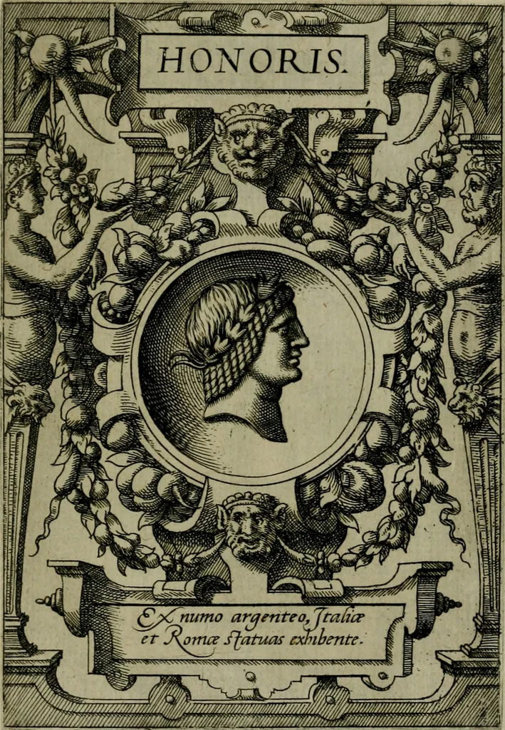 An illustration from Deorvm dearvmqve capita : ex vetustis numismatibus in gratiam antiquitatis studiosorum effigiata et edita : ex museo Abrahami Ortelii, 1573, leaf 54
