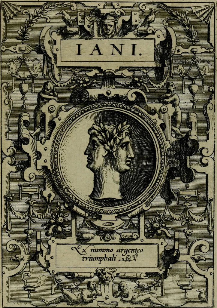 An illustration from Deorvm dearvmqve capita : ex vetustis numismatibus in gratiam antiquitatis studiosorum effigiata et edita : ex museo Abrahami Ortelii, 1573, leaf 56