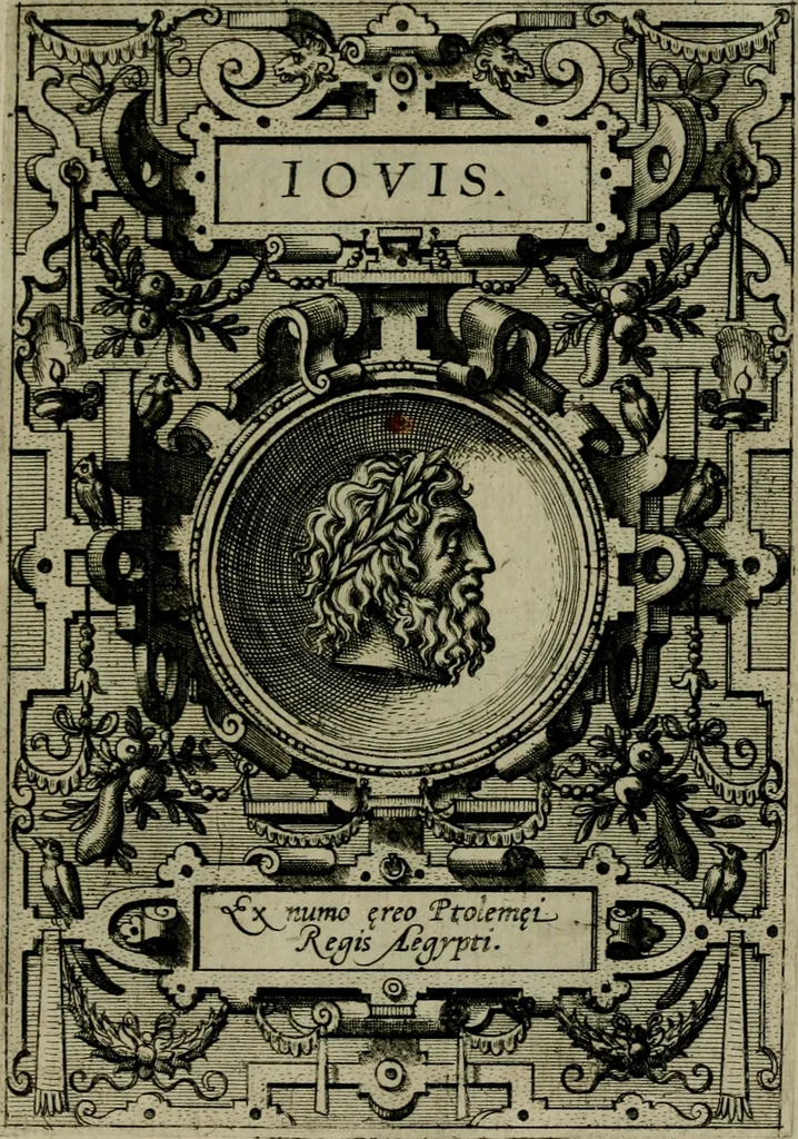 An illustration from Deorvm dearvmqve capita : ex vetustis numismatibus in gratiam antiquitatis studiosorum effigiata et edita : ex museo Abrahami Ortelii, 1573, leaf 58