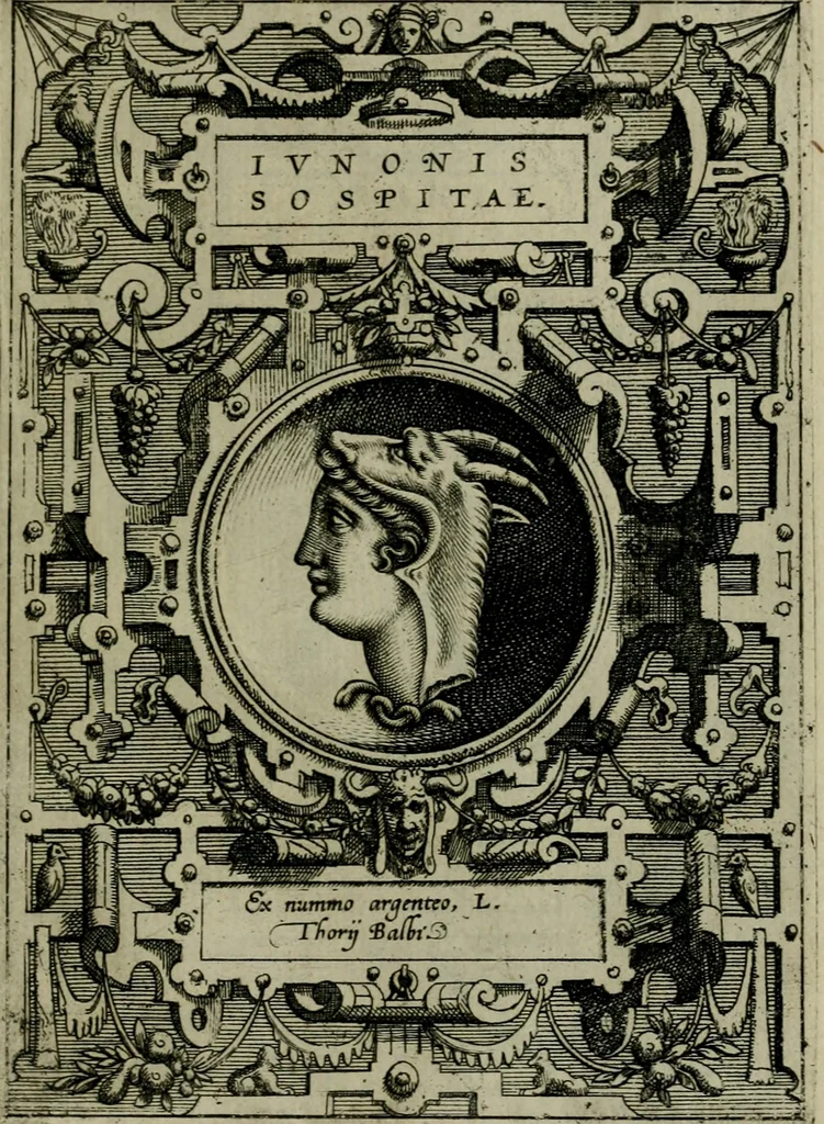 An illustration from Deorvm dearvmqve capita : ex vetustis numismatibus in gratiam antiquitatis studiosorum effigiata et edita : ex museo Abrahami Ortelii, 1573, leaf 66