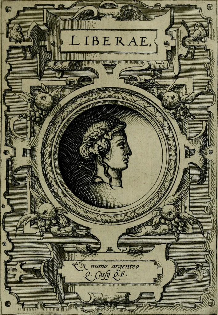 An illustration from Deorvm dearvmqve capita : ex vetustis numismatibus in gratiam antiquitatis studiosorum effigiata et edita : ex museo Abrahami Ortelii, 1573, leaf 72