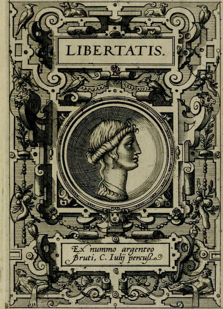 An illustration from Deorvm dearvmqve capita : ex vetustis numismatibus in gratiam antiquitatis studiosorum effigiata et edita : ex museo Abrahami Ortelii, 1573, leaf 74
