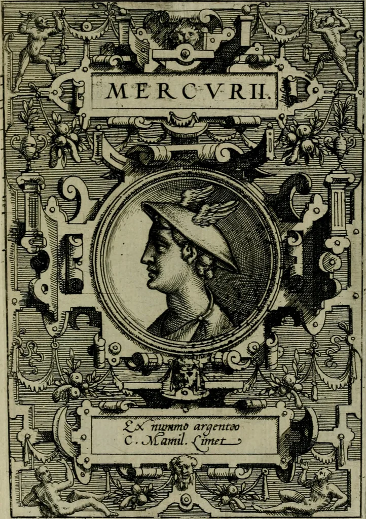 An illustration from Deorvm dearvmqve capita : ex vetustis numismatibus in gratiam antiquitatis studiosorum effigiata et edita : ex museo Abrahami Ortelii, 1573, leaf 78