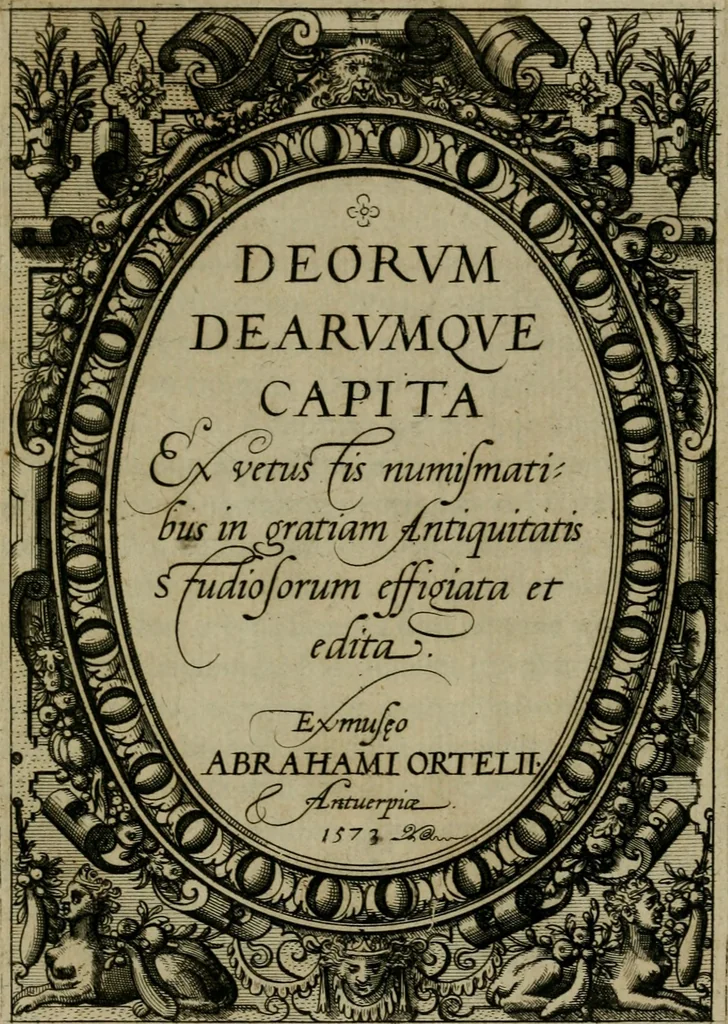An illustration from Deorvm dearvmqve capita : ex vetustis numismatibus in gratiam antiquitatis studiosorum effigiata et edita : ex museo Abrahami Ortelii, 1573, leaf 8