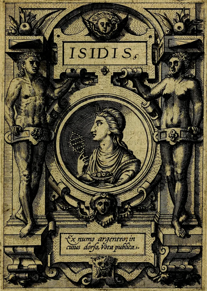 An illustration from Deorvm dearvmqve capita, ex antiquis numismatibus Abrahami Ortelii collecta et historica narratione illustrata a Francisco Sweertio, 1602, leaf 106