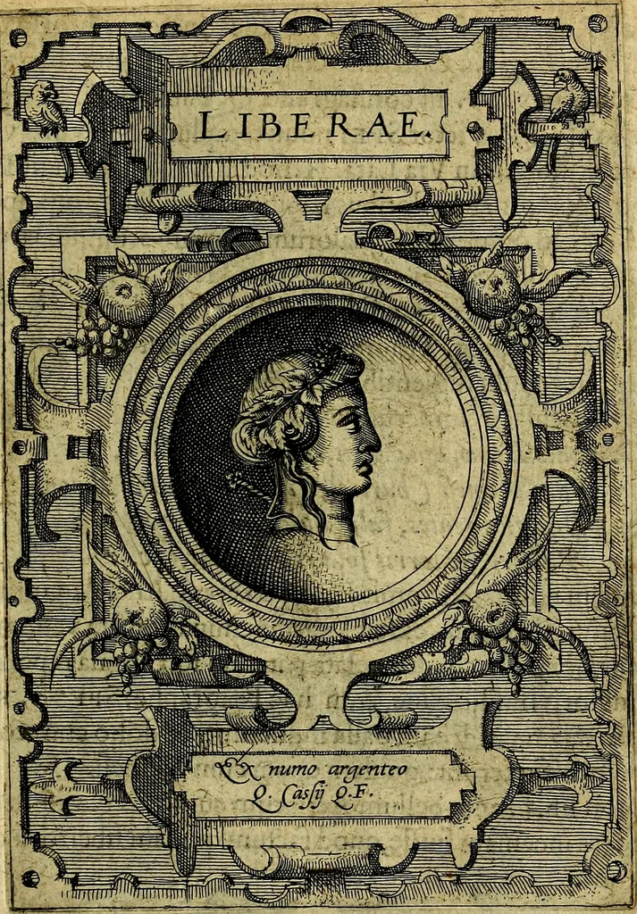 An illustration from Deorvm dearvmqve capita, ex antiquis numismatibus Abrahami Ortelii collecta et historica narratione illustrata a Francisco Sweertio, 1602, leaf 124
