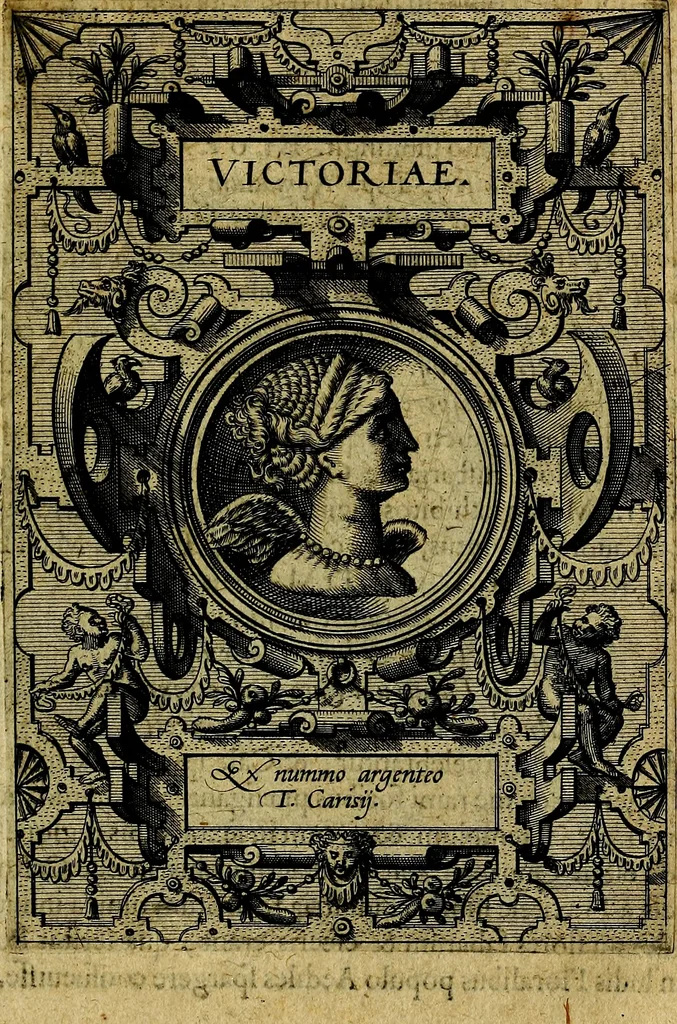 An illustration from Deorvm dearvmqve capita, ex antiquis numismatibus Abrahami Ortelii collecta et historica narratione illustrata a Francisco Sweertio, 1602, leaf 134