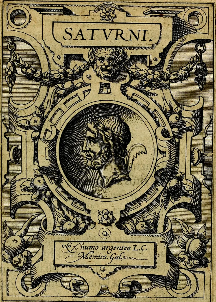 An illustration from Deorvm dearvmqve capita, ex antiquis numismatibus Abrahami Ortelii collecta et historica narratione illustrata a Francisco Sweertio, 1602, leaf 18