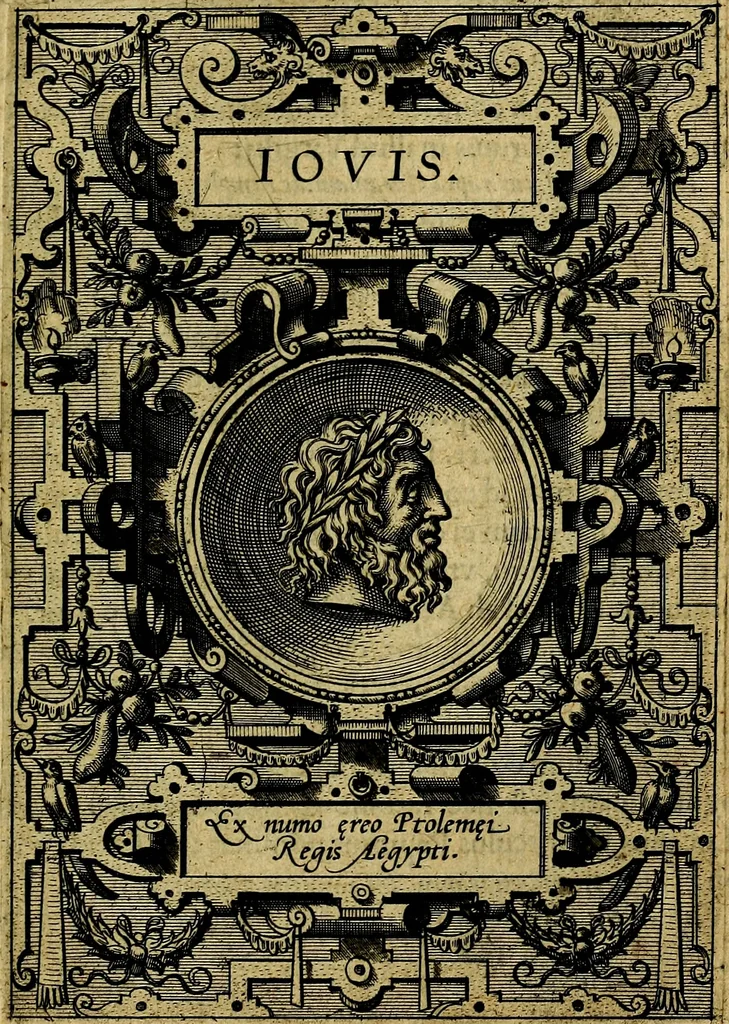 An illustration from Deorvm dearvmqve capita, ex antiquis numismatibus Abrahami Ortelii collecta et historica narratione illustrata a Francisco Sweertio, 1602, leaf 20