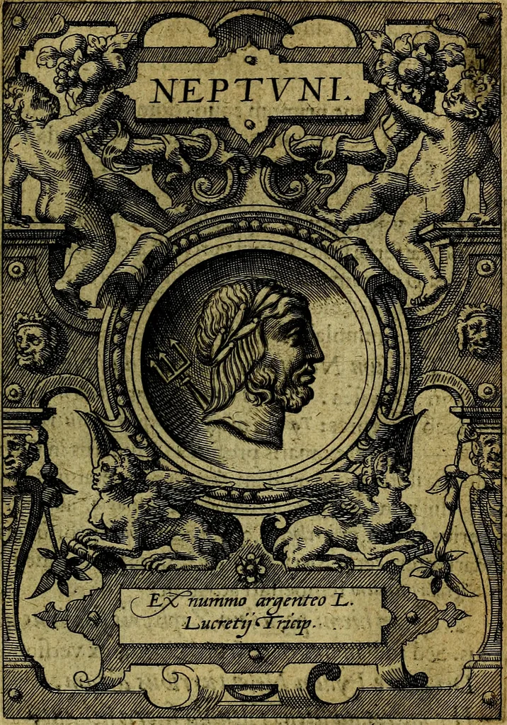 An illustration from Deorvm dearvmqve capita, ex antiquis numismatibus Abrahami Ortelii collecta et historica narratione illustrata a Francisco Sweertio, 1602, leaf 36