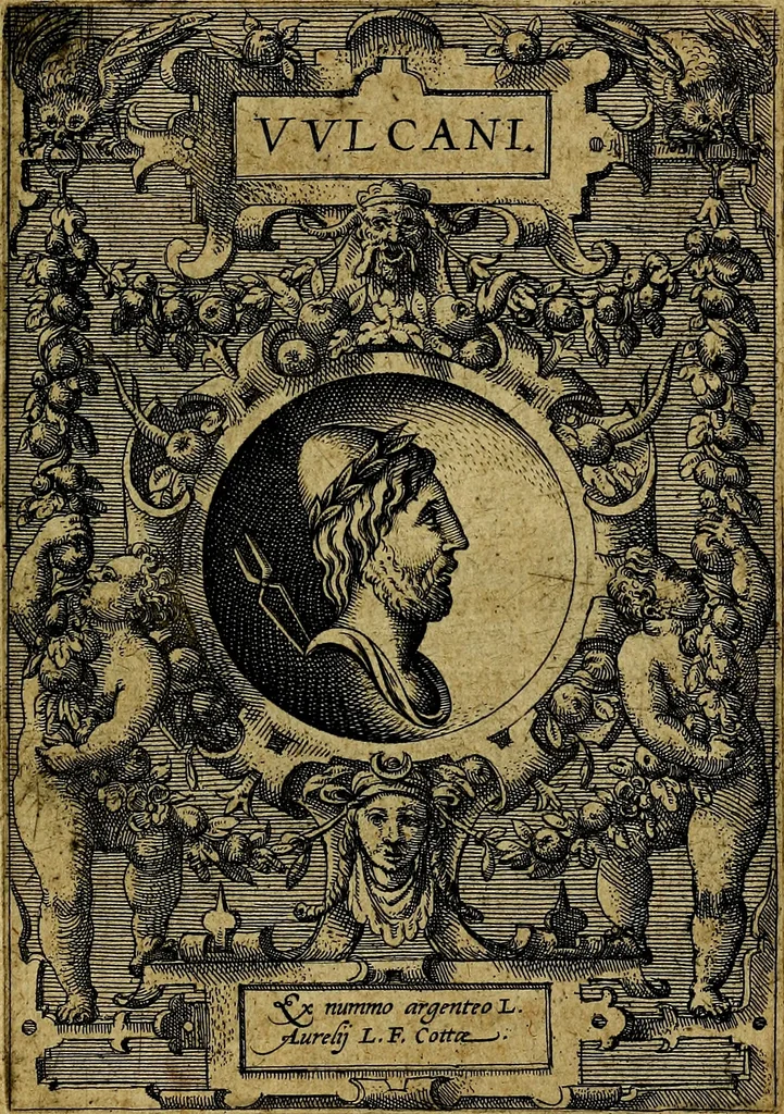 An illustration from Deorvm dearvmqve capita, ex antiquis numismatibus Abrahami Ortelii collecta et historica narratione illustrata a Francisco Sweertio, 1602, leaf 42