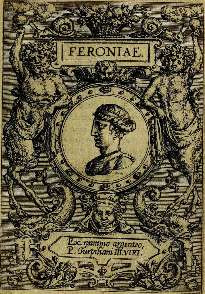 An illustration from Deorvm dearvmqve capita, ex antiquis numismatibus Abrahami Ortelii collecta et historica narratione illustrata a Francisco Sweertio, 1602, leaf 56