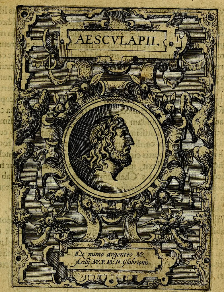 An illustration from Deorvm dearvmqve capita, ex antiquis numismatibus Abrahami Ortelii collecta et historica narratione illustrata a Francisco Sweertio, 1602, leaf 74