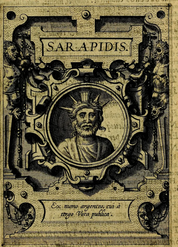 An illustration from Deorvm dearvmqve capita, ex antiquis numismatibus Abrahami Ortelii collecta et historica narratione illustrata a Francisco Sweertio, 1602, leaf 78