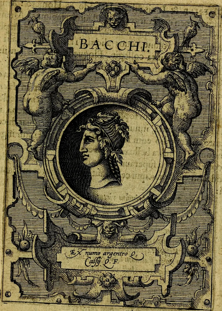 An illustration from Deorvm dearvmqve capita, ex antiquis numismatibus Abrahami Ortelii collecta et historica narratione illustrata a Francisco Sweertio, 1602, leaf 80