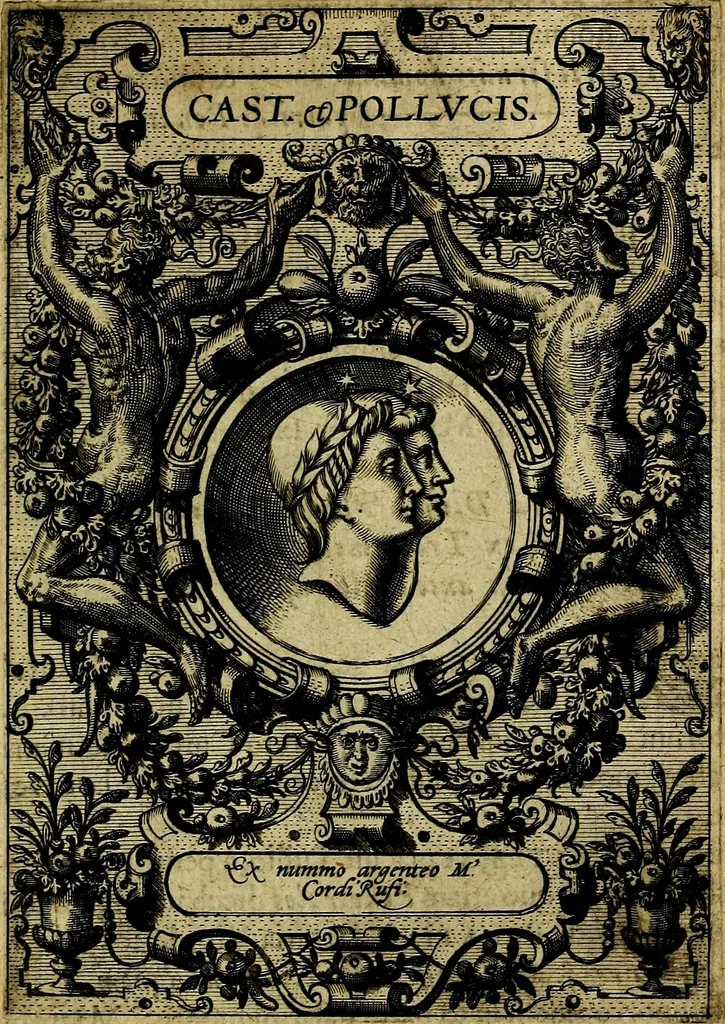 An illustration from Deorvm dearvmqve capita, ex antiquis numismatibus Abrahami Ortelii collecta et historica narratione illustrata a Francisco Sweertio, 1602, leaf 88