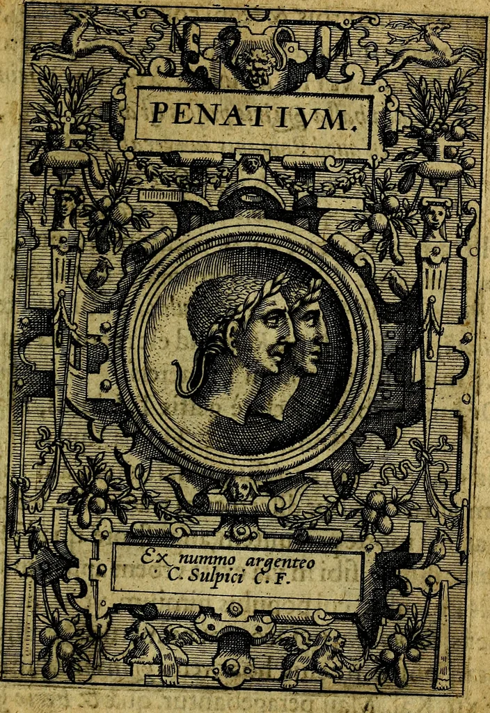 An illustration from Deorvm dearvmqve capita, ex antiquis numismatibus Abrahami Ortelii collecta et historica narratione illustrata a Francisco Sweertio, 1602, leaf 90