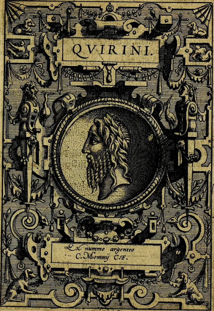 An illustration from Deorvm dearvmqve capita, ex antiquis numismatibus Abrahami Ortelii collecta et historica narratione illustrata a Francisco Sweertio, 1602, leaf 92