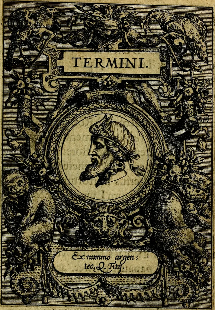 An illustration from Deorvm dearvmqve capita, ex antiquis numismatibus Abrahami Ortelii collecta et historica narratione illustrata a Francisco Sweertio, 1602, leaf 96