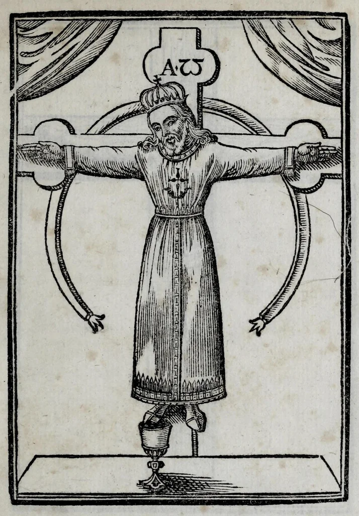 An illustration from De particula ex pretioso et viuifico ligno sacratissimae crucis Saluatoris Iesu Christi desumpta : sacris imaginibus et elogijs eodem ligno incisis insignita, et in Apostolico Sacrario asseruata commentarius, 1609, leaf 11