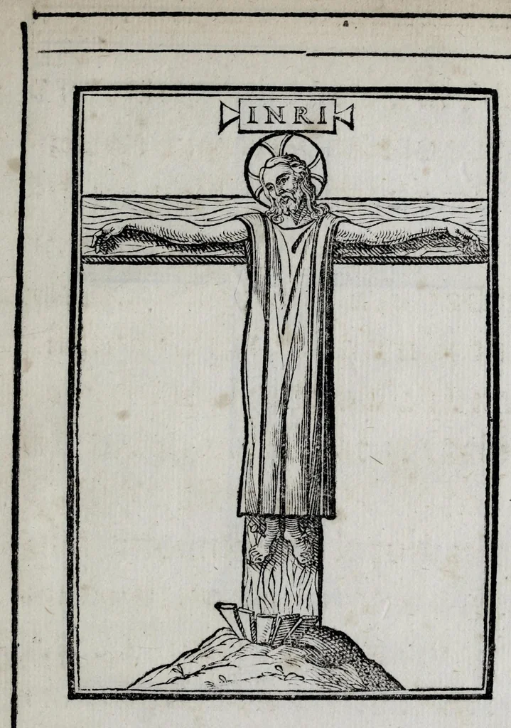 An illustration from De particula ex pretioso et viuifico ligno sacratissimae crucis Saluatoris Iesu Christi desumpta : sacris imaginibus et elogijs eodem ligno incisis insignita, et in Apostolico Sacrario asseruata commentarius, 1609, leaf 19
