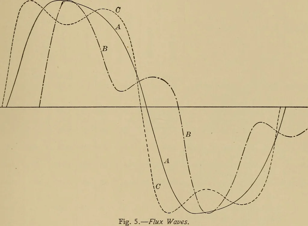 An illustration from Dependence of magnetic hysteresis upon wave form, 1909, leaf 16