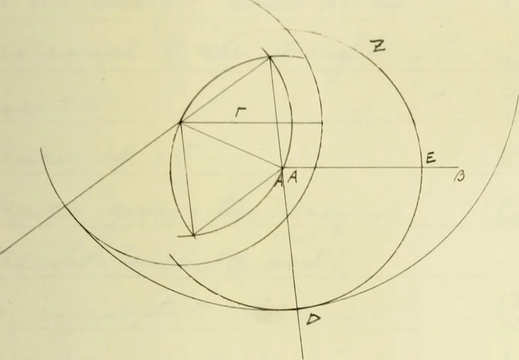 An illustration from The dependence of Euklid's propositions upon his axioms and postulates, 1907, leaf 110
