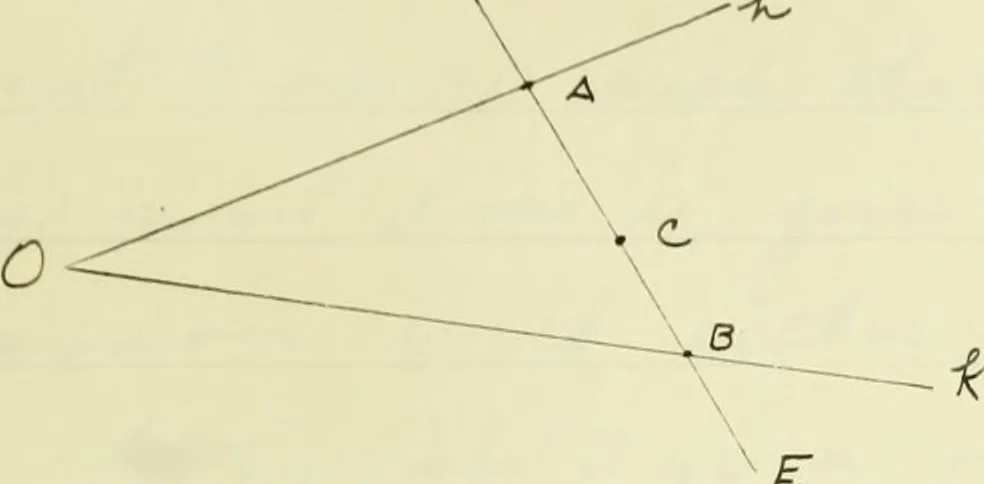 An illustration from The dependence of Euklid's propositions upon his axioms and postulates, 1907, leaf 140