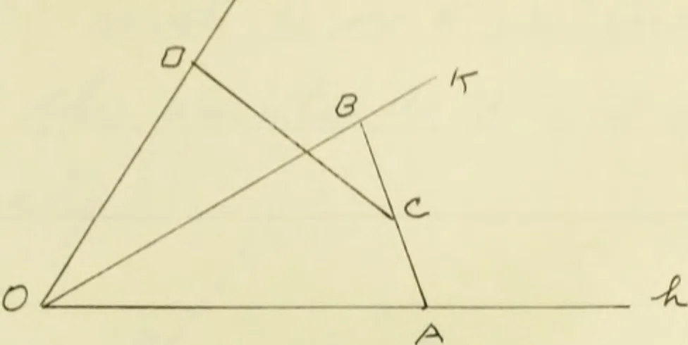 An illustration from The dependence of Euklid's propositions upon his axioms and postulates, 1907, leaf 142