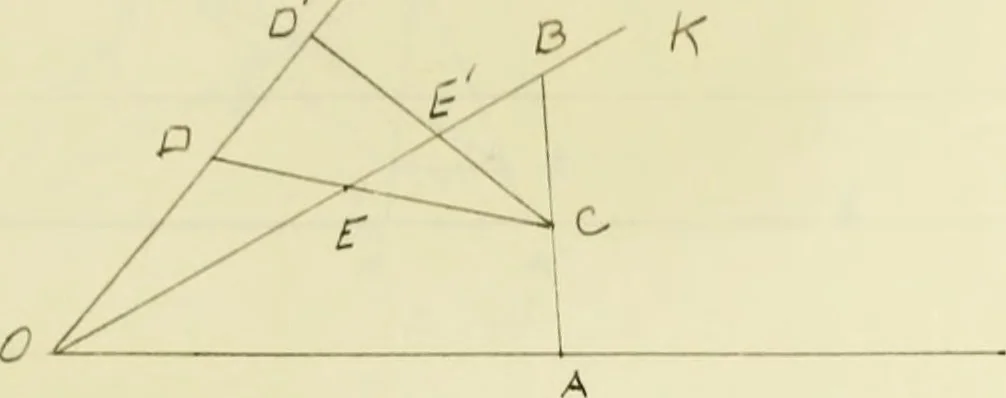 An illustration from The dependence of Euklid's propositions upon his axioms and postulates, 1907, leaf 144