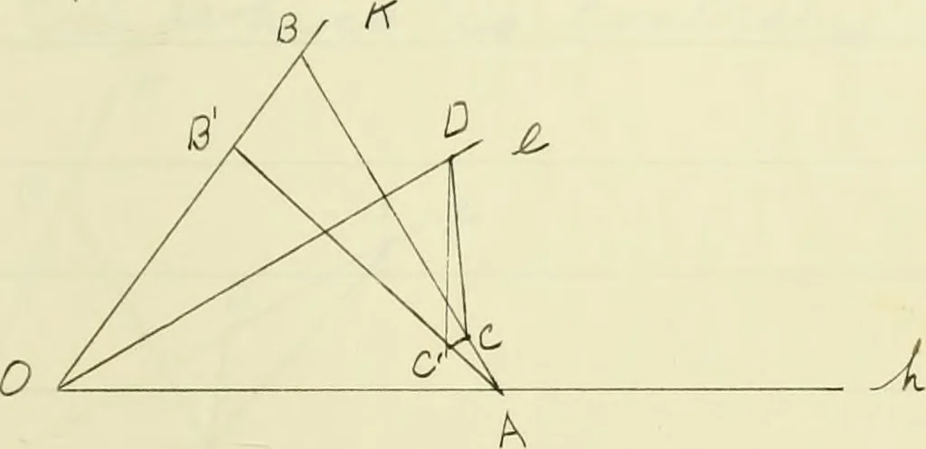 An illustration from The dependence of Euklid's propositions upon his axioms and postulates, 1907, leaf 148