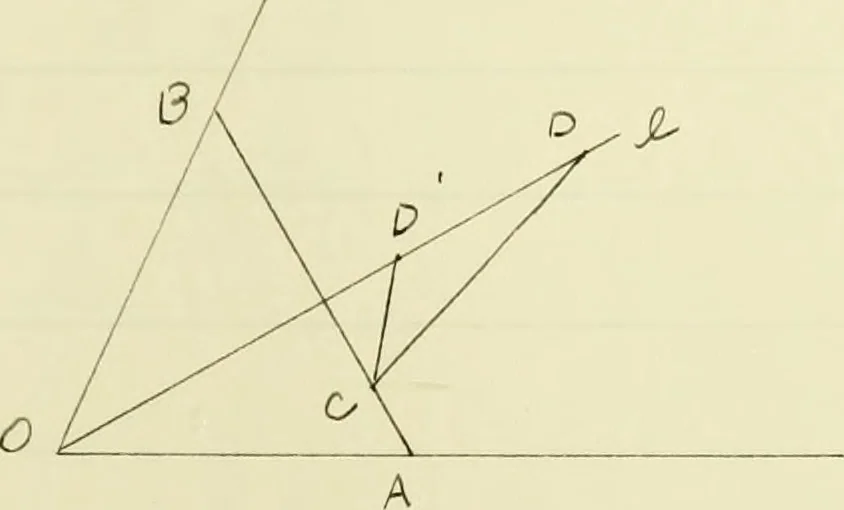 An illustration from The dependence of Euklid's propositions upon his axioms and postulates, 1907, leaf 150