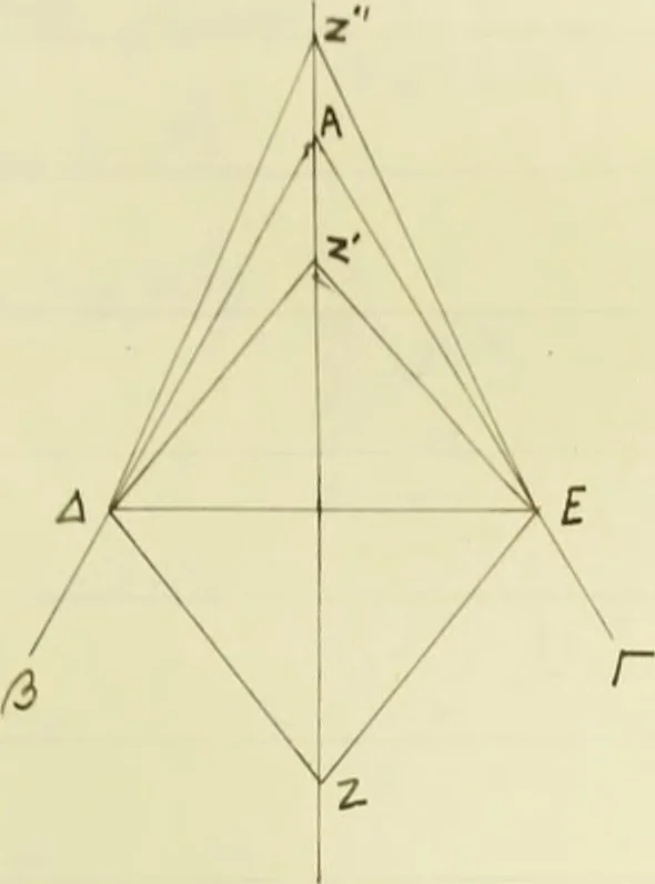 An illustration from The dependence of Euklid's propositions upon his axioms and postulates, 1907, leaf 160