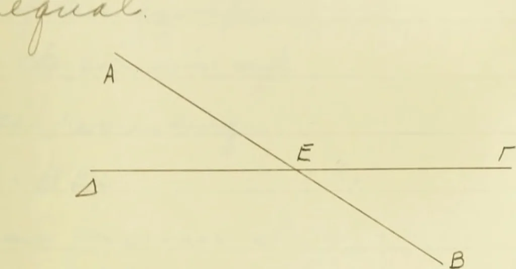 An illustration from The dependence of Euklid's propositions upon his axioms and postulates, 1907, leaf 190