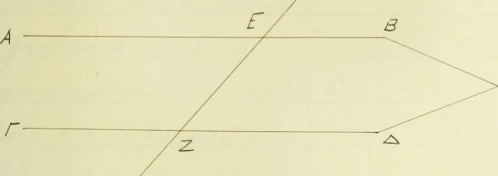 An illustration from The dependence of Euklid's propositions upon his axioms and postulates, 1907, leaf 248