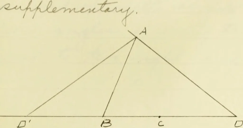 An illustration from The dependence of Euklid's propositions upon his axioms and postulates, 1907, leaf 270