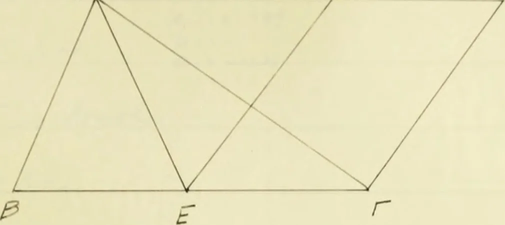 An illustration from The dependence of Euklid's propositions upon his axioms and postulates, 1907, leaf 320