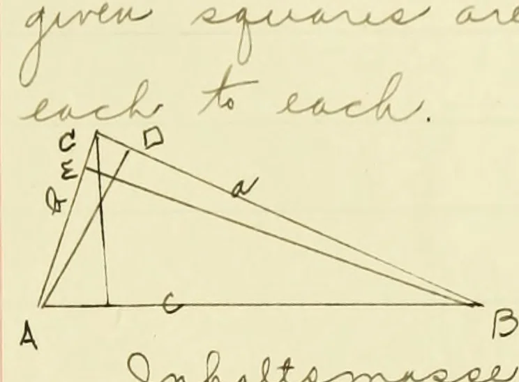 An illustration from The dependence of Euklid's propositions upon his axioms and postulates, 1907, leaf 356