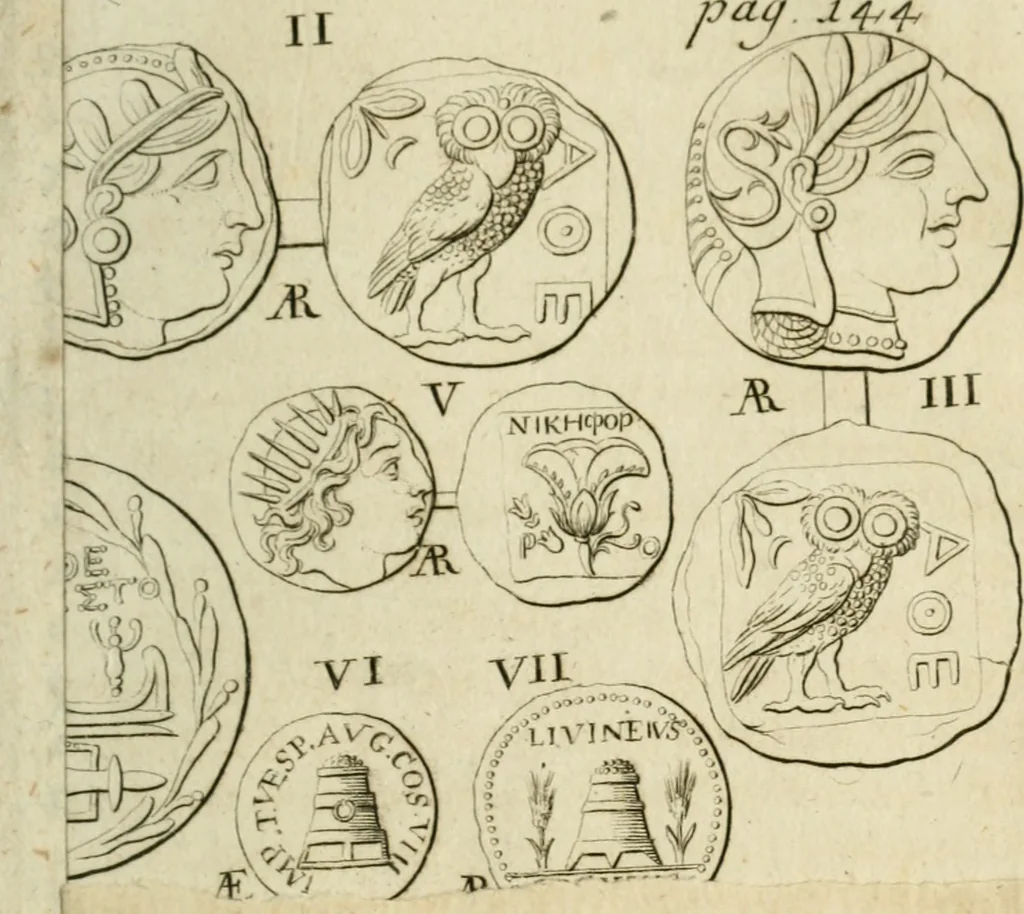An illustration from De ponderibus et mensuris veterum Romanorum, Graecorum, Hebraeorum; nec non de valore pecuniae veteris, disquisito. Accesserunt hac editione tabulae scioppii nummariae et ex variis auctoribus de pecunia Romanorum excerpt, 1737, leaf 162