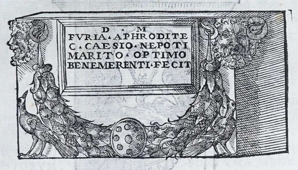 An illustration from De prisca Caesiorvm gente Io. Baptistae Fonteii primionis commentariorvm libri dvo : cvm Ivlii Iacobonii appendice, 1582, leaf 125