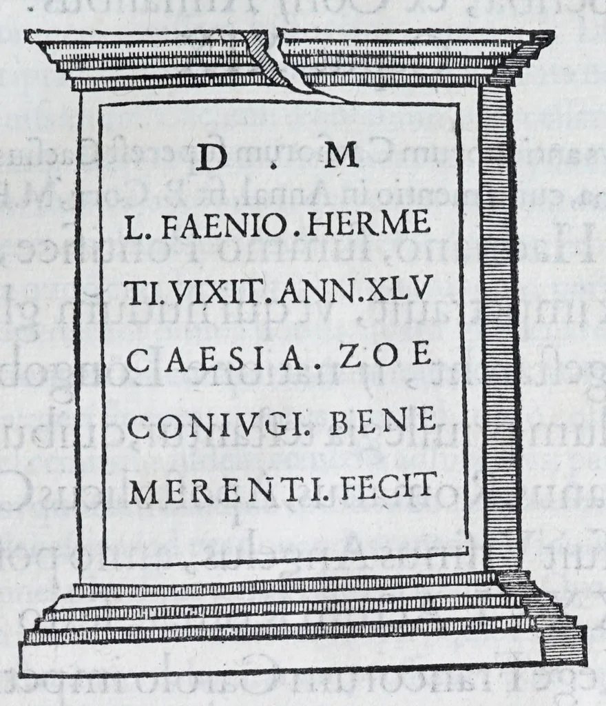 An illustration from De prisca Caesiorvm gente Io. Baptistae Fonteii primionis commentariorvm libri dvo : cvm Ivlii Iacobonii appendice, 1582, leaf 203