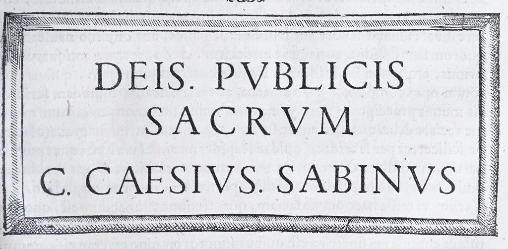 An illustration from De prisca Caesiorvm gente Io. Baptistae Fonteii primionis commentariorvm libri dvo : cvm Ivlii Iacobonii appendice, 1582, leaf 289