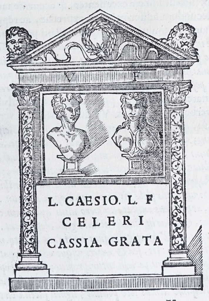 An illustration from De prisca Caesiorvm gente Io. Baptistae Fonteii primionis commentariorvm libri dvo : cvm Ivlii Iacobonii appendice, 1582, leaf 457