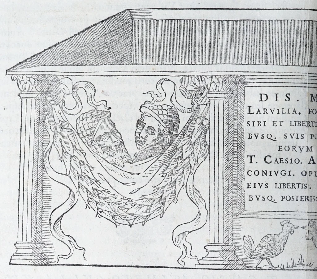 An illustration from De prisca Caesiorvm gente Io. Baptistae Fonteii primionis commentariorvm libri dvo : cvm Ivlii Iacobonii appendice, 1582, leaf 484