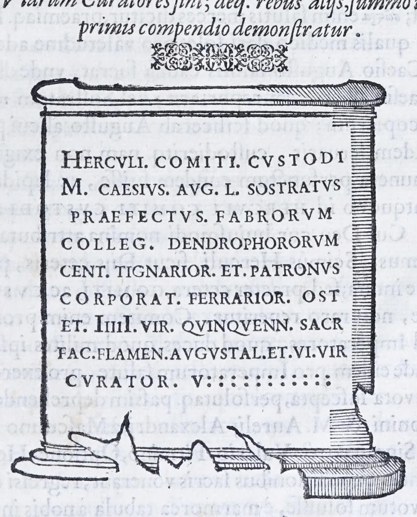 An illustration from De prisca Caesiorvm gente Io. Baptistae Fonteii primionis commentariorvm libri dvo : cvm Ivlii Iacobonii appendice, 1582, leaf 549