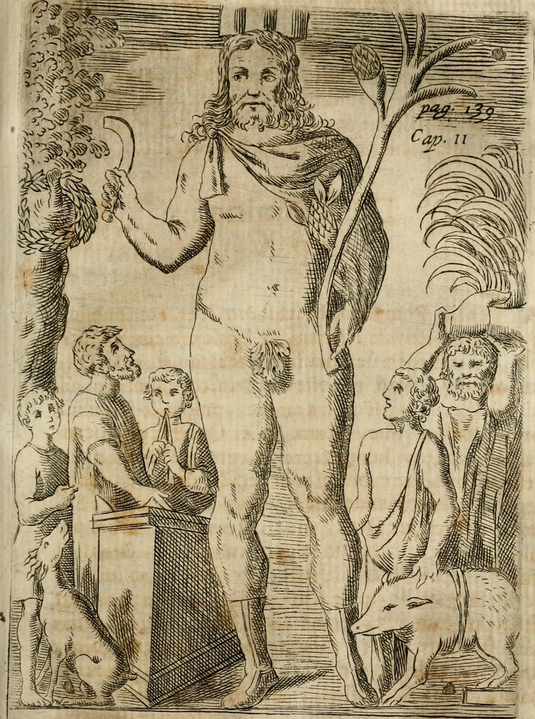 An illustration from De profanis, et sacris veteribvs ritibvs, 1665, leaf 184