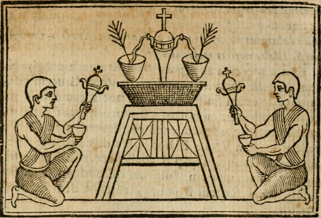 An illustration from De profanis, et sacris veteribvs ritibvs, 1665, leaf 382