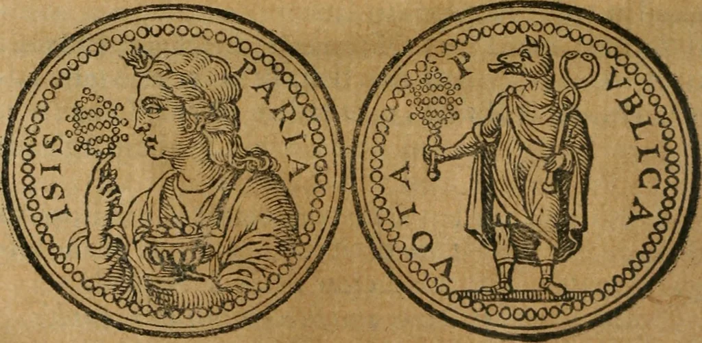 An illustration from De profanis, et sacris veteribvs ritibvs, 1665, leaf 97